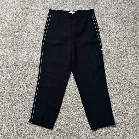 Babaton Black Slim-Fit Trousers W/ White Side Stripe Elastic Waist Womens Size S - Picture 2 of 12